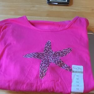 Coral Bay Vibrant Pink Starfish Top